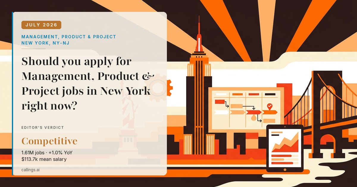 Management, Product & Project job market report cover, New York-Newark-Jersey City, NY-NJ, 2026-07