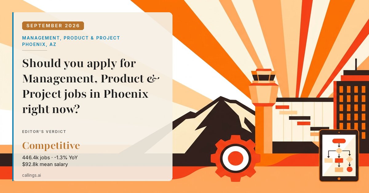 Management, Product & Project job market report cover, Phoenix-Mesa-Chandler, AZ, 2026-09
