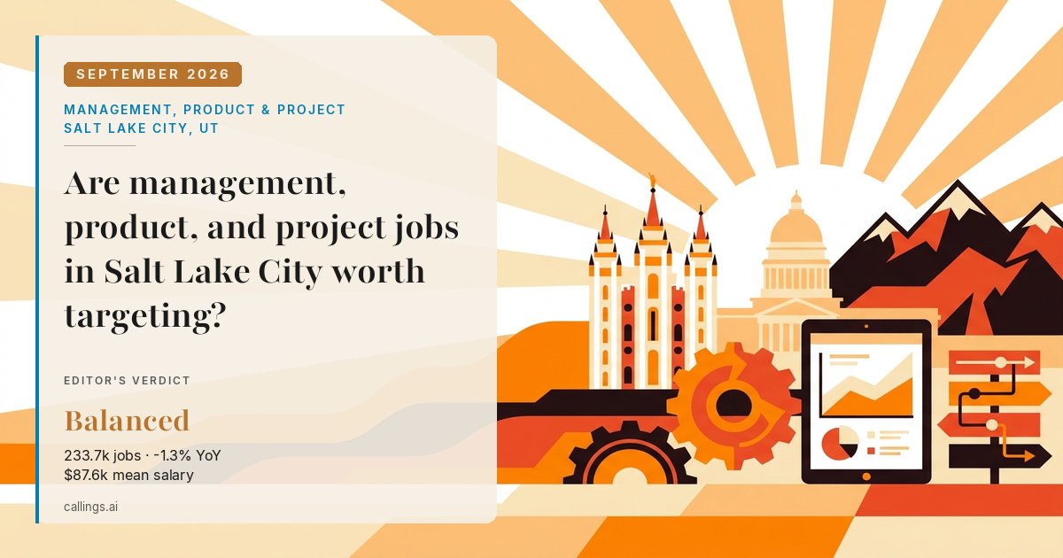 Management, Product & Project job market report cover, Salt Lake City-Murray, UT, 2026-09