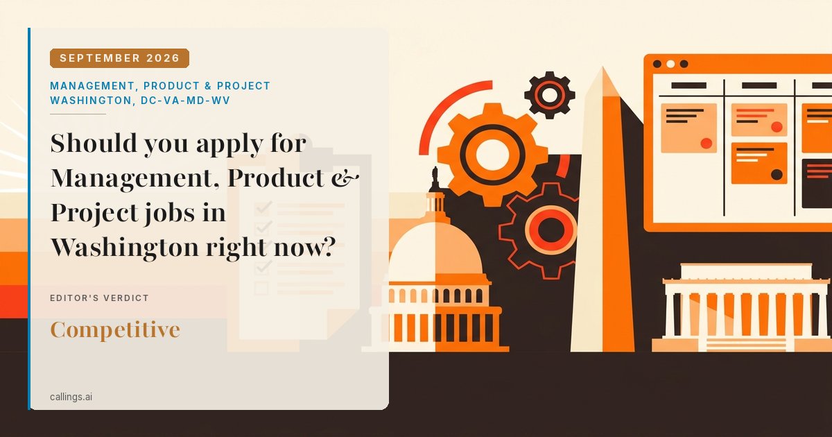 Management, Product & Project job market report cover, Washington-Arlington-Alexandria, DC-VA-MD-WV, 2026-09