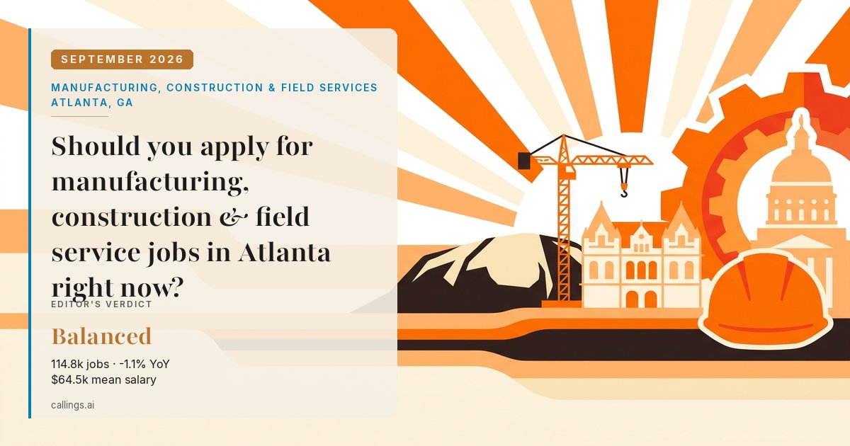 Manufacturing, Construction & Field Services job market report cover, Atlanta-Sandy Springs-Roswell, GA, 2026-09