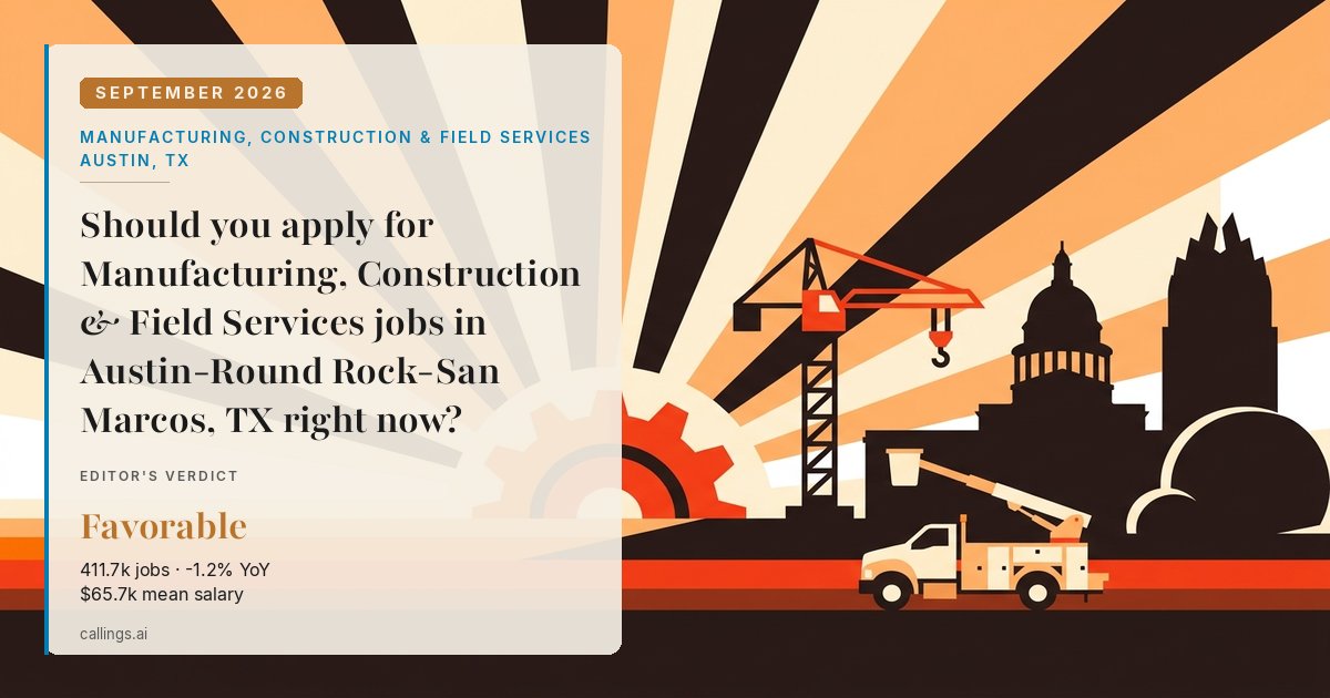 Manufacturing, Construction & Field Services job market report cover, Austin-Round Rock-San Marcos, TX, 2026-09