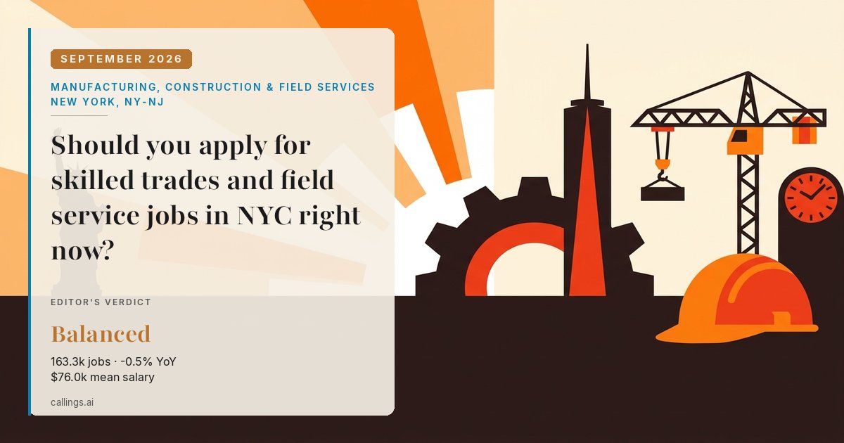 Manufacturing, Construction & Field Services job market report cover, New York-Newark-Jersey City, NY-NJ, 2026-09