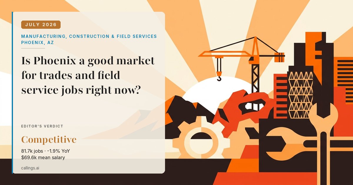 Manufacturing, Construction & Field Services job market report cover, Phoenix-Mesa-Chandler, AZ, 2026-07
