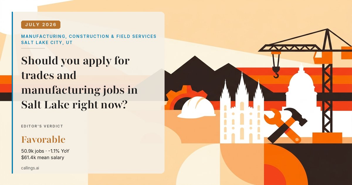 Manufacturing, Construction & Field Services job market report cover, Salt Lake City-Murray, UT, 2026-07