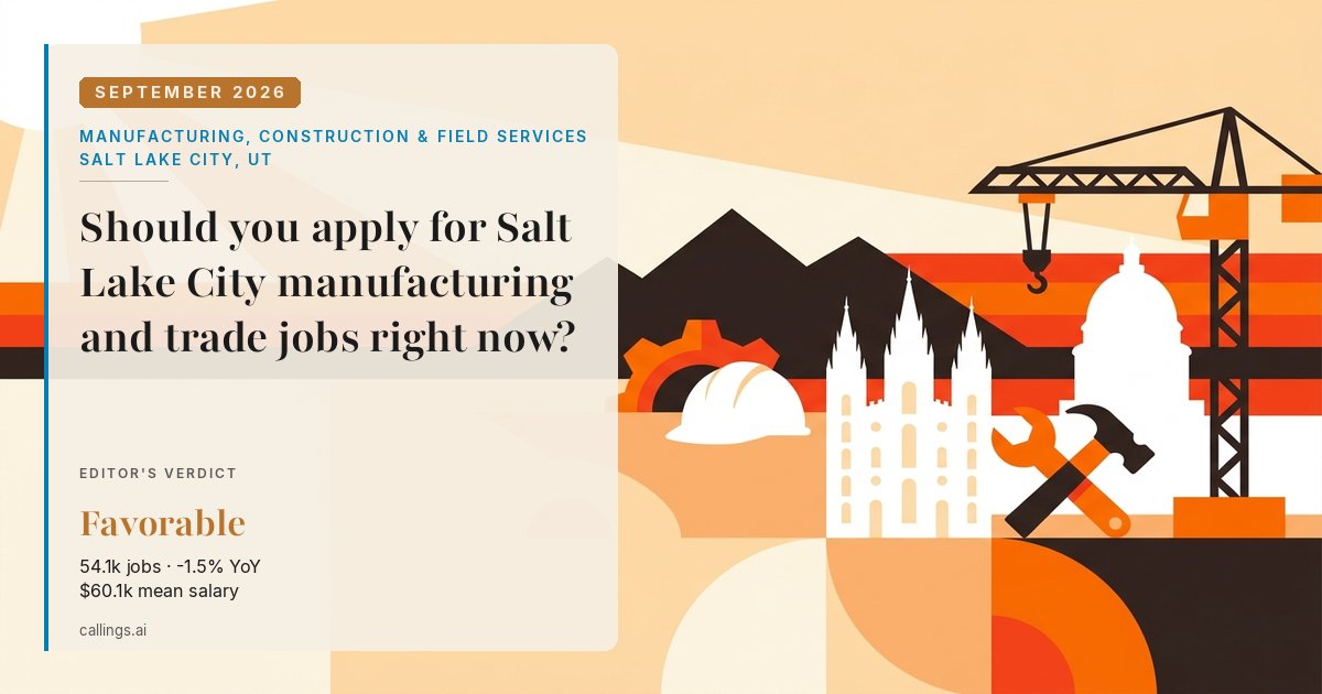 Manufacturing, Construction & Field Services job market report cover, Salt Lake City-Murray, UT, 2026-09