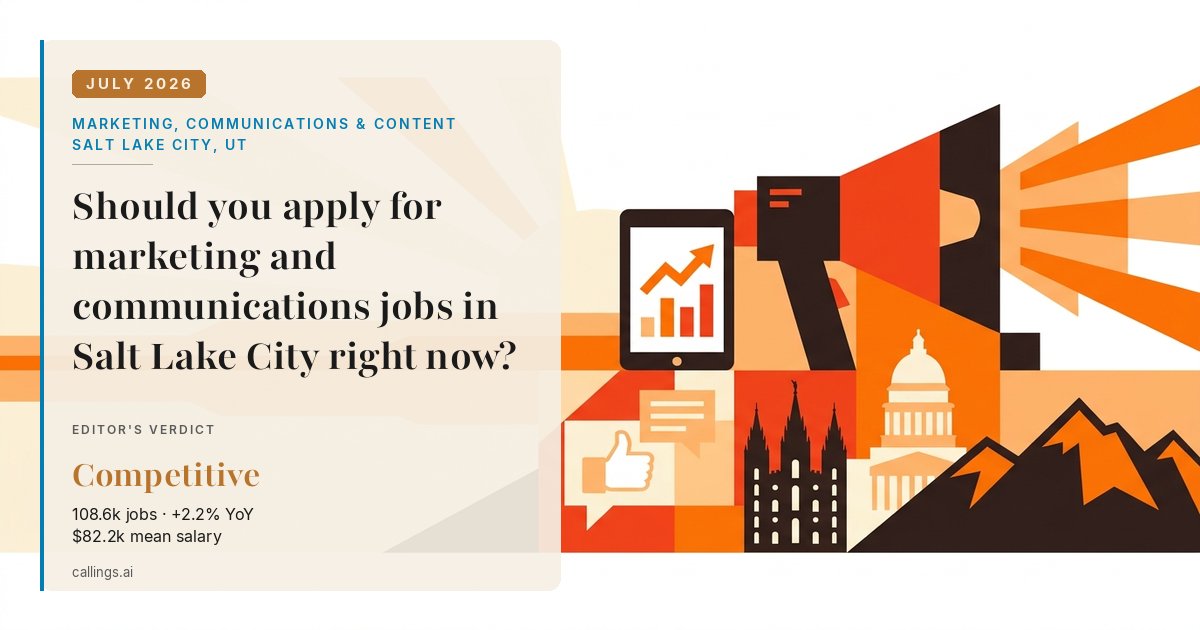 Marketing, Communications & Content job market report cover, Salt Lake City-Murray, UT, 2026-07