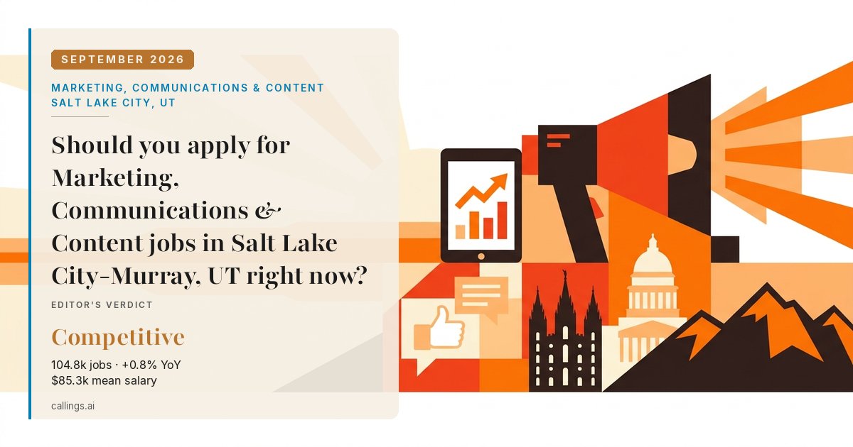 Marketing, Communications & Content job market report cover, Salt Lake City-Murray, UT, 2026-09