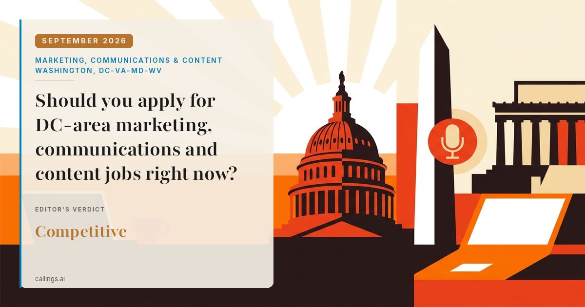 Marketing, Communications & Content job market report cover, Washington-Arlington-Alexandria, DC-VA-MD-WV, 2026-09