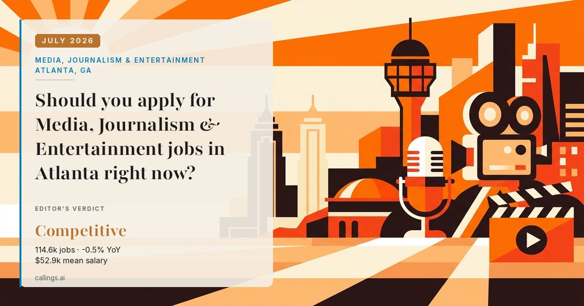 Media, Journalism & Entertainment job market report cover, Atlanta-Sandy Springs-Roswell, GA, 2026-07