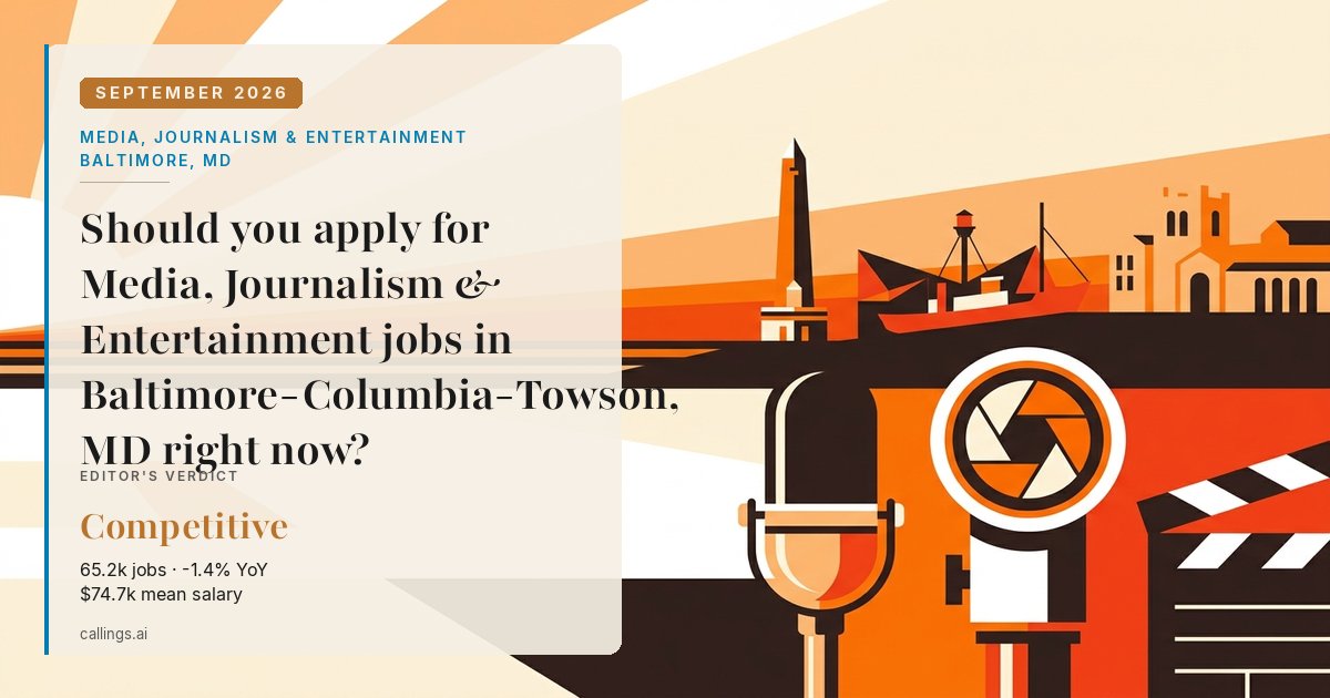 Media, Journalism & Entertainment job market report cover, Baltimore-Columbia-Towson, MD, 2026-09