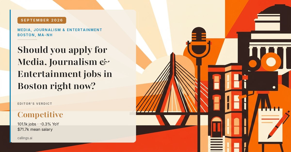 Media, Journalism & Entertainment job market report cover, Boston-Cambridge-Newton, MA-NH, 2026-09