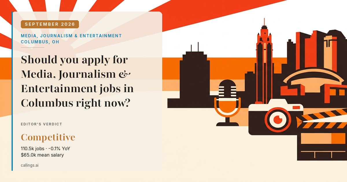 Media, Journalism & Entertainment job market report cover, Columbus, OH, 2026-09