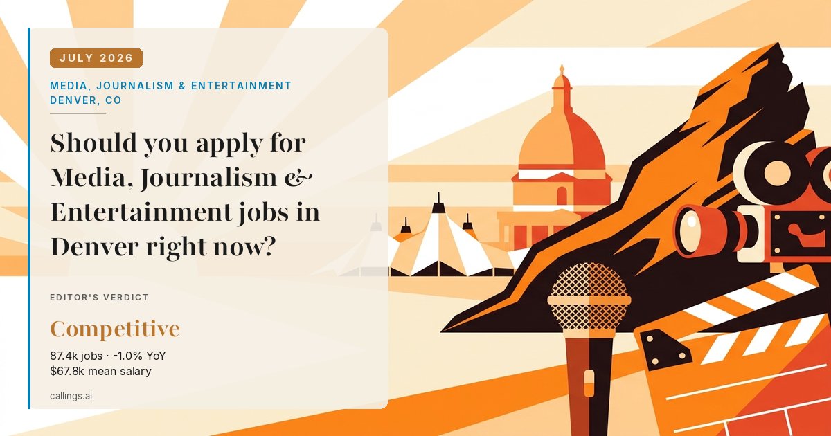 Media, Journalism & Entertainment job market report cover, Denver-Aurora-Centennial, CO, 2026-07
