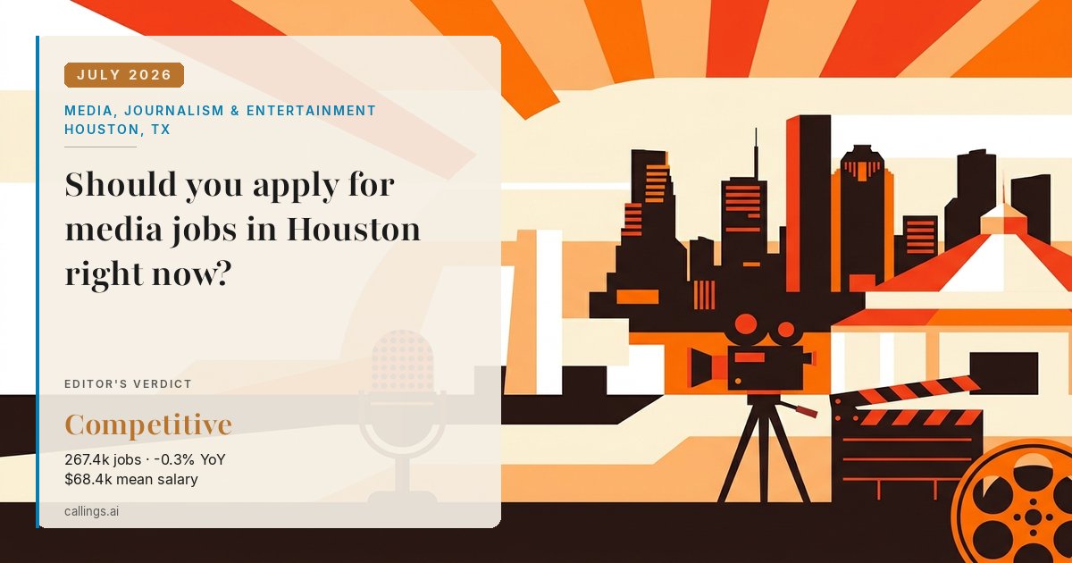 Media, Journalism & Entertainment job market report cover, Houston-Pasadena-The Woodlands, TX, 2026-07