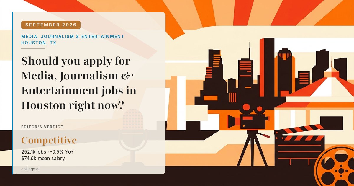Media, Journalism & Entertainment job market report cover, Houston-Pasadena-The Woodlands, TX, 2026-09