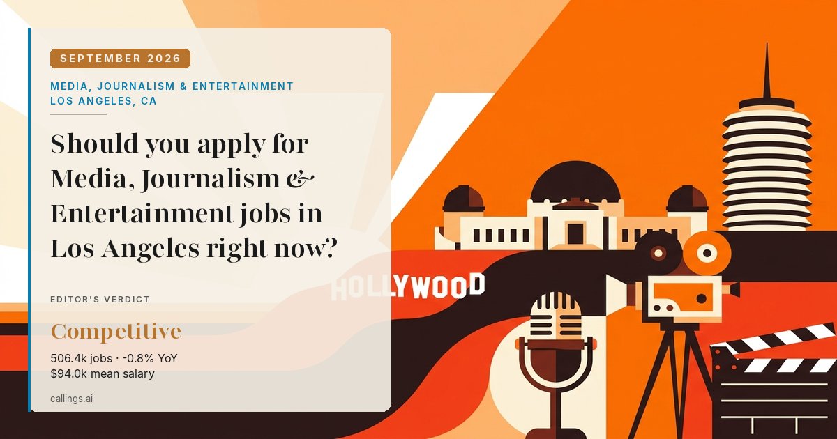 Media, Journalism & Entertainment job market report cover, Los Angeles-Long Beach-Anaheim, CA, 2026-09