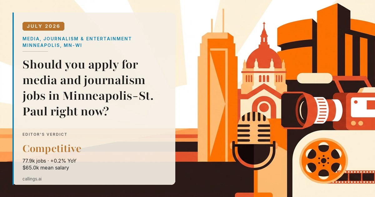 Media, Journalism & Entertainment job market report cover, Minneapolis-St. Paul-Bloomington, MN-WI, 2026-07