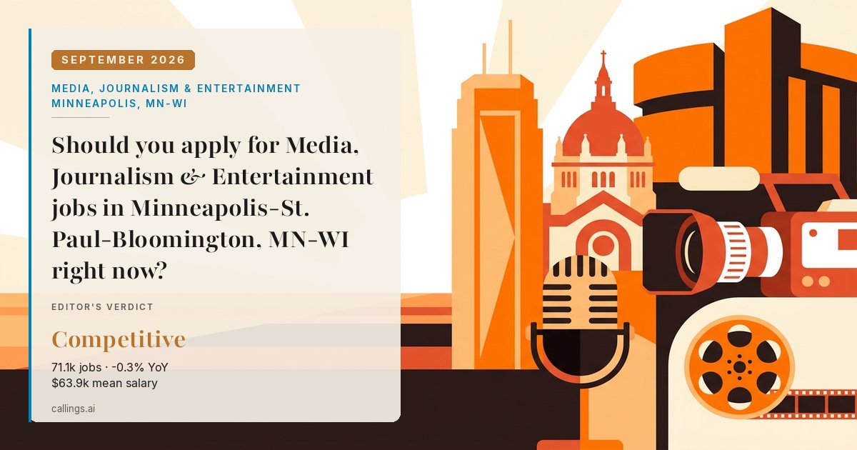 Media, Journalism & Entertainment job market report cover, Minneapolis-St. Paul-Bloomington, MN-WI, 2026-09