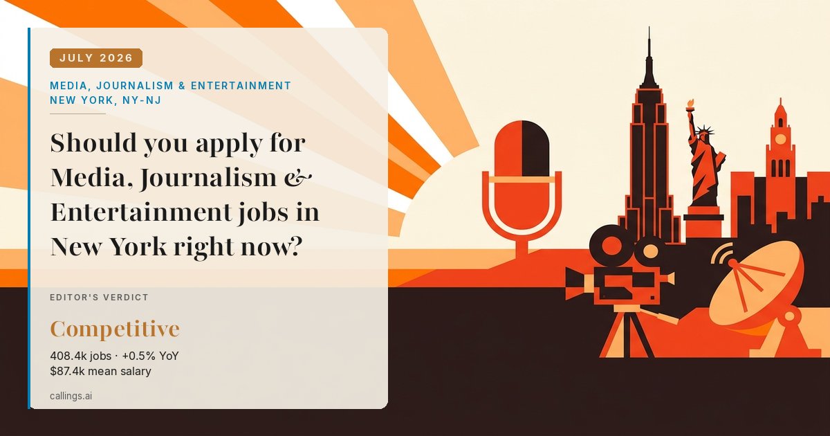 Media, Journalism & Entertainment job market report cover, New York-Newark-Jersey City, NY-NJ, 2026-07
