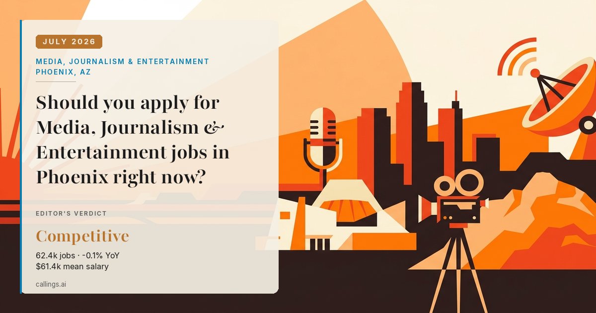 Media, Journalism & Entertainment job market report cover, Phoenix-Mesa-Chandler, AZ, 2026-07