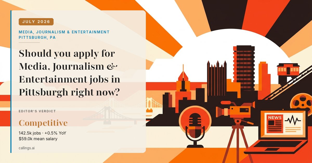 Media, Journalism & Entertainment job market report cover, Pittsburgh, PA, 2026-07