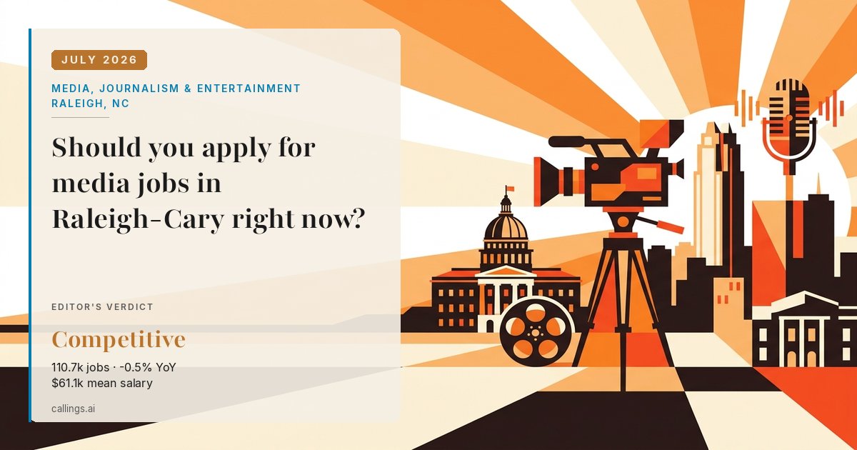 Media, Journalism & Entertainment job market report cover, Raleigh-Cary, NC, 2026-07