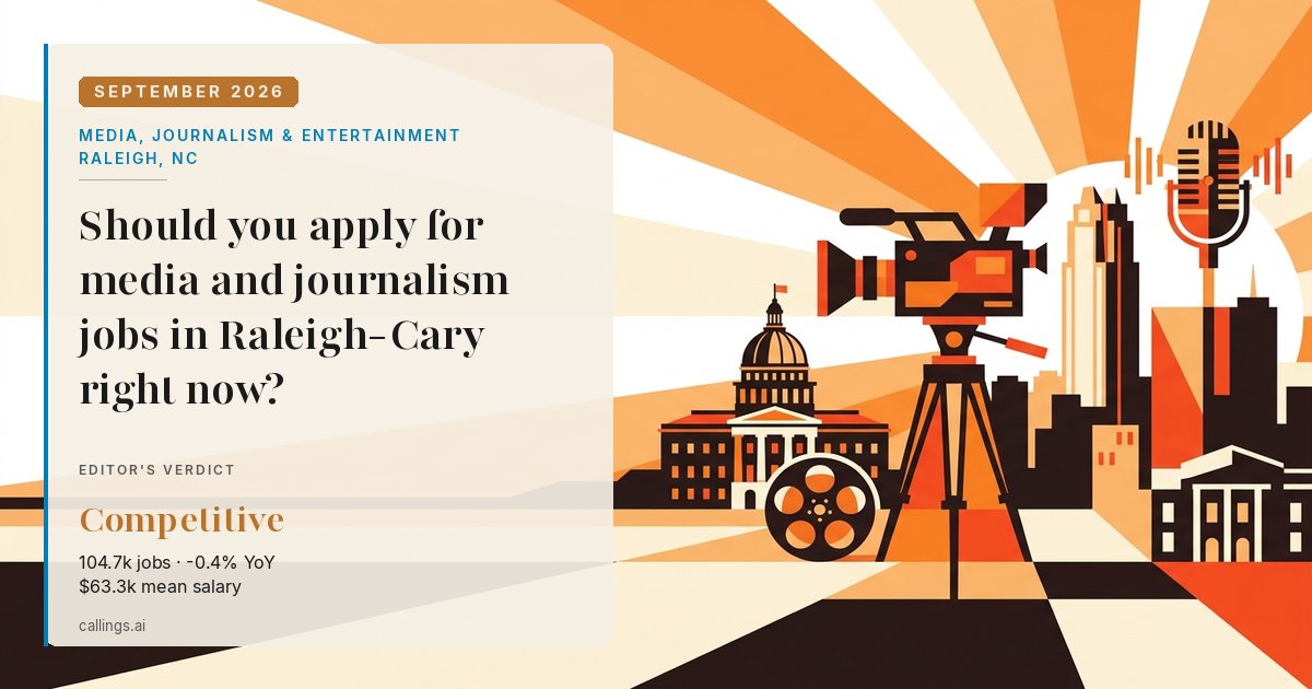 Media, Journalism & Entertainment job market report cover, Raleigh-Cary, NC, 2026-09