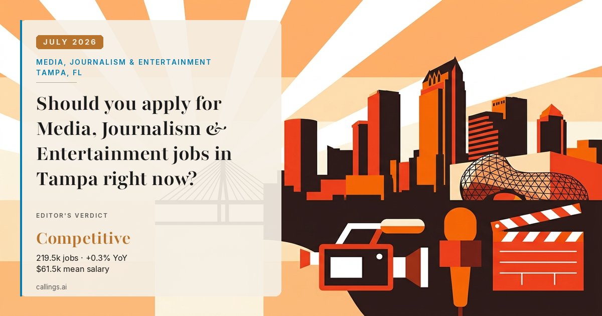 Media, Journalism & Entertainment job market report cover, Tampa-St. Petersburg-Clearwater, FL, 2026-07