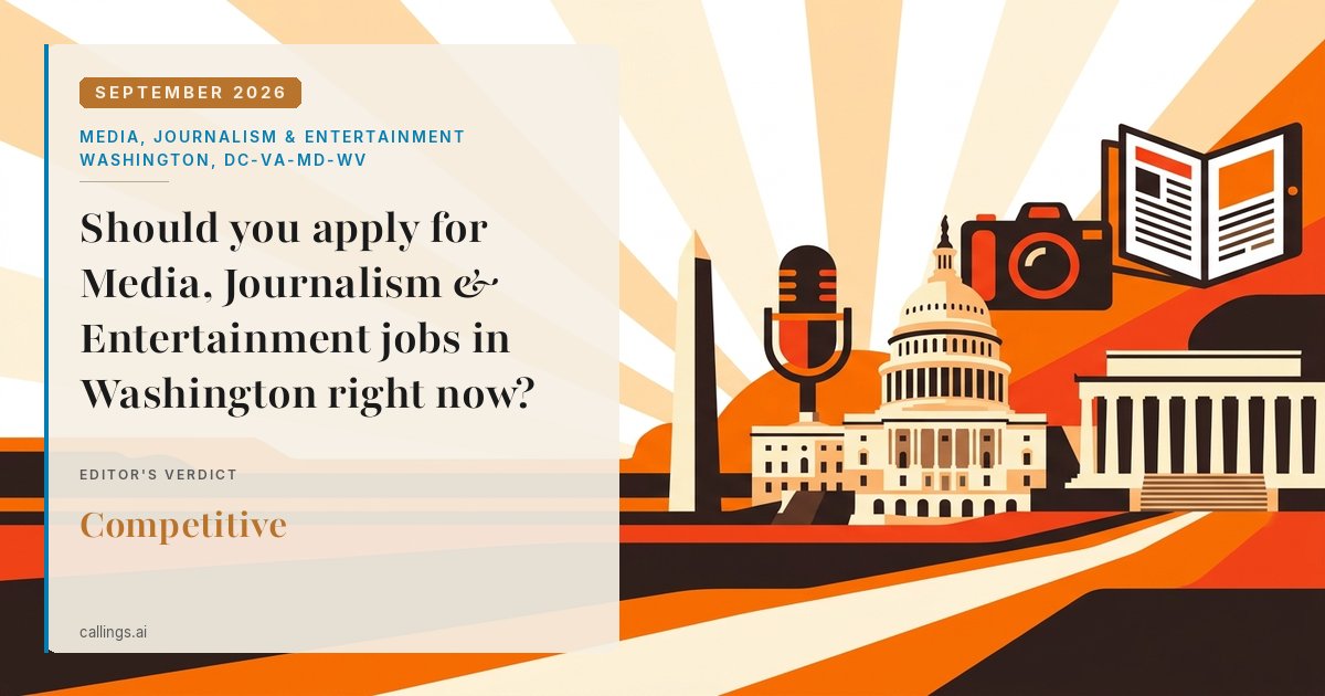 Media, Journalism & Entertainment job market report cover, Washington-Arlington-Alexandria, DC-VA-MD-WV, 2026-09