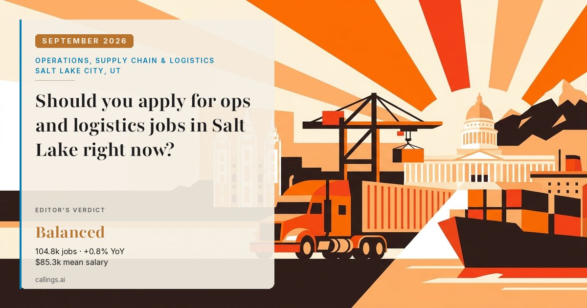 Operations, Supply Chain & Logistics job market report cover, Salt Lake City-Murray, UT, 2026-09
