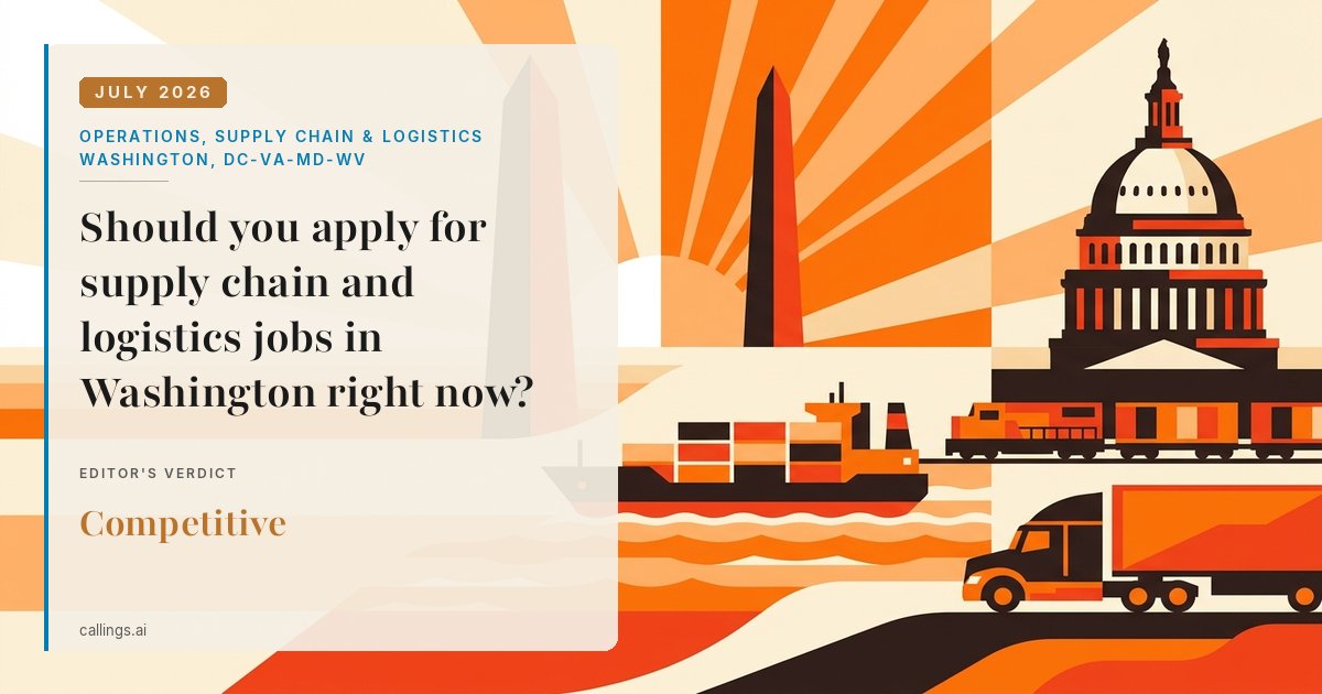 Operations, Supply Chain & Logistics job market report cover, Washington-Arlington-Alexandria, DC-VA-MD-WV, 2026-07