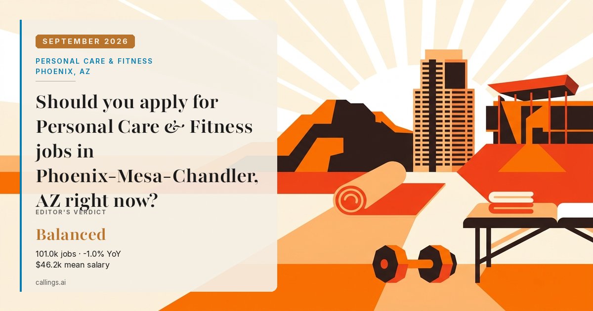 Personal Care & Fitness job market report cover, Phoenix-Mesa-Chandler, AZ, 2026-09