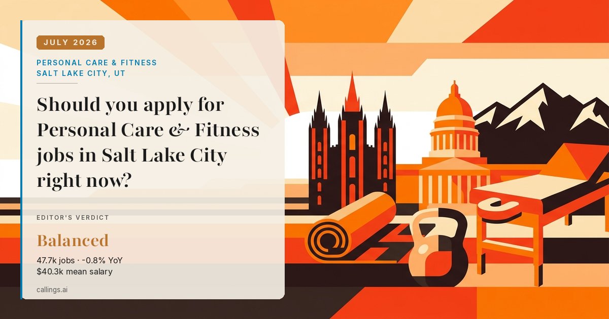 Personal Care & Fitness job market report cover, Salt Lake City-Murray, UT, 2026-07
