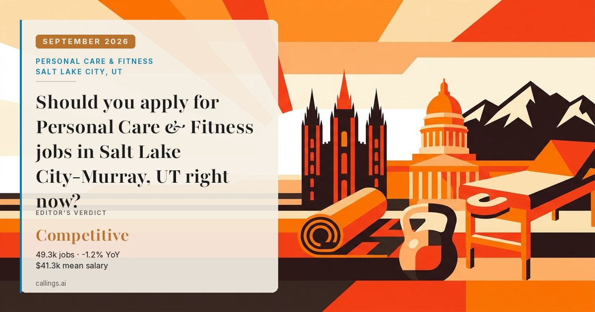 Personal Care & Fitness job market report cover, Salt Lake City-Murray, UT, 2026-09