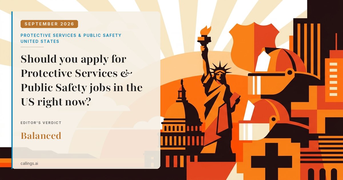 Protective Services & Public Safety job market report cover, United States, 2026-09
