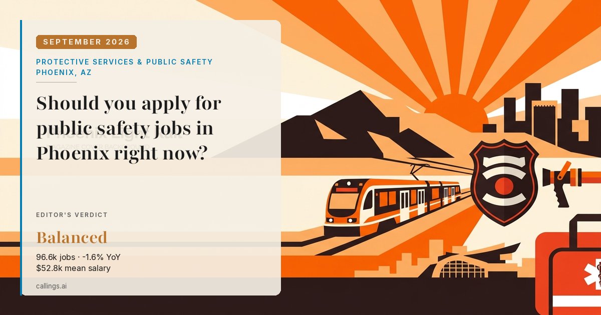 Protective Services & Public Safety job market report cover, Phoenix-Mesa-Chandler, AZ, 2026-09