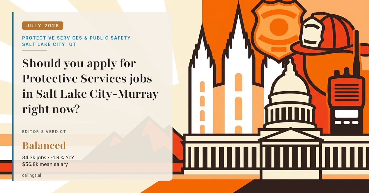 Protective Services & Public Safety job market report cover, Salt Lake City-Murray, UT, 2026-07