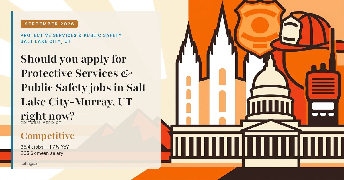 Protective Services & Public Safety job market report cover, Salt Lake City-Murray, UT, 2026-09