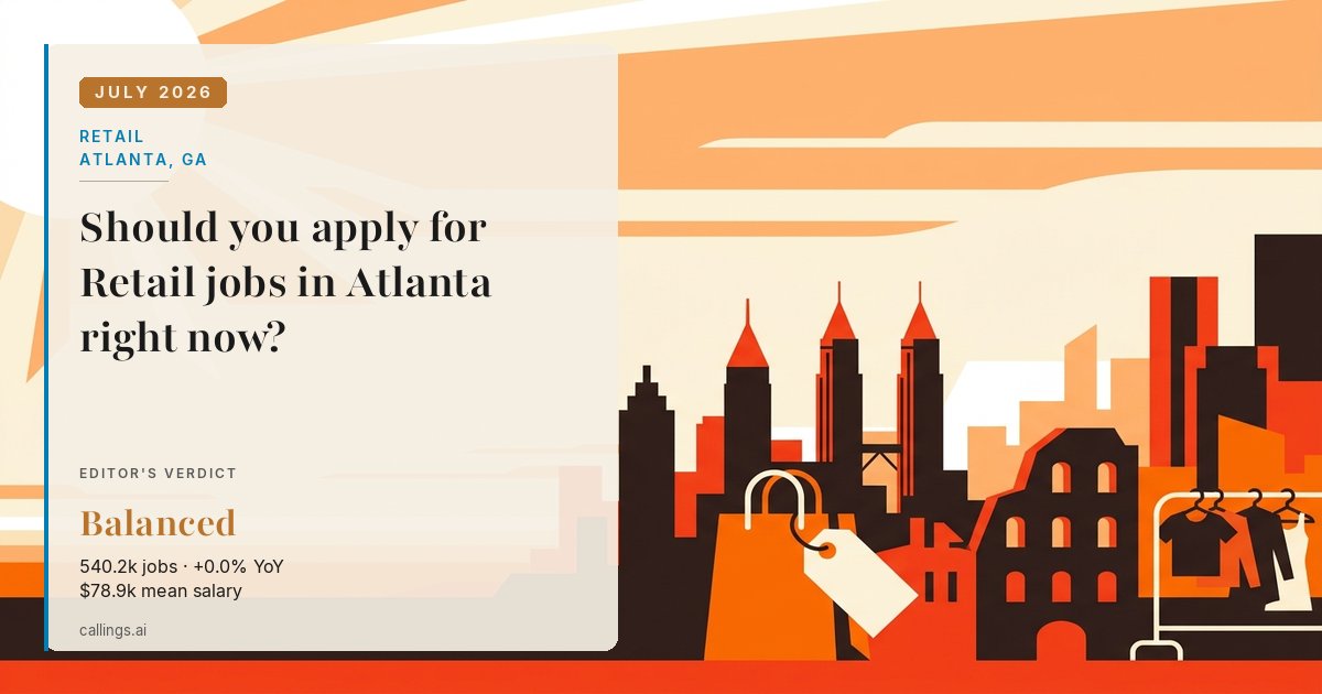 Retail job market report cover, Atlanta-Sandy Springs-Roswell, GA, 2026-07