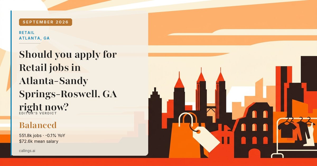 Retail job market report cover, Atlanta-Sandy Springs-Roswell, GA, 2026-09