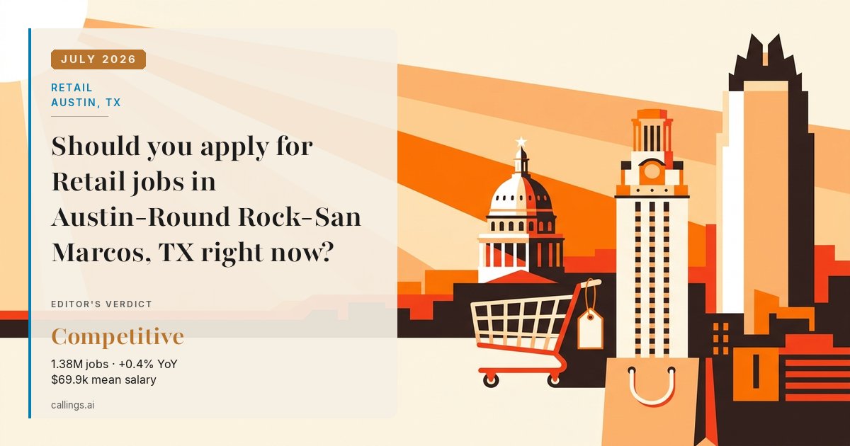 Retail job market report cover, Austin-Round Rock-San Marcos, TX, 2026-07