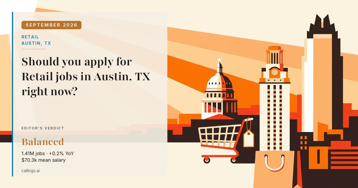 Retail job market report cover, Austin-Round Rock-San Marcos, TX, 2026-09