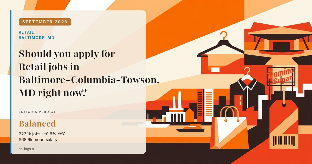 Retail job market report cover, Baltimore-Columbia-Towson, MD, 2026-09