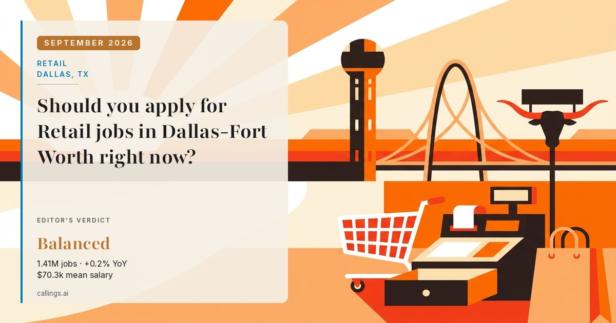 Retail job market report cover, Dallas-Fort Worth-Arlington, TX, 2026-09