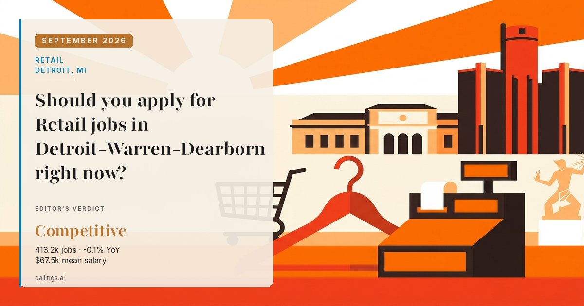 Retail job market report cover, Detroit-Warren-Dearborn, MI, 2026-09