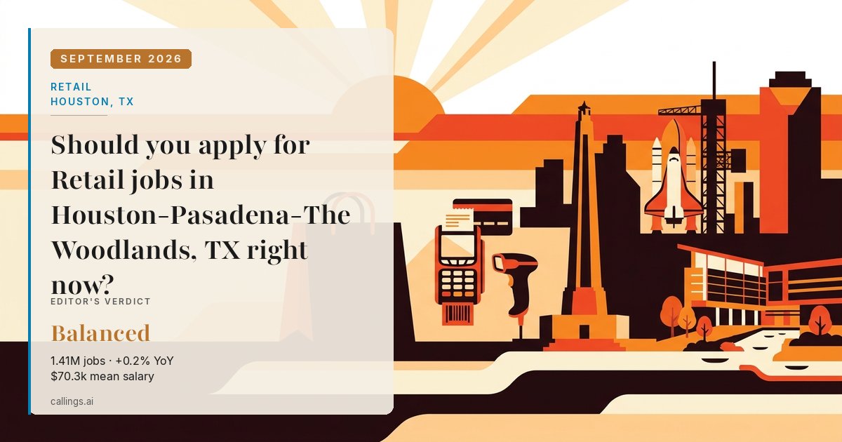 Retail job market report cover, Houston-Pasadena-The Woodlands, TX, 2026-09