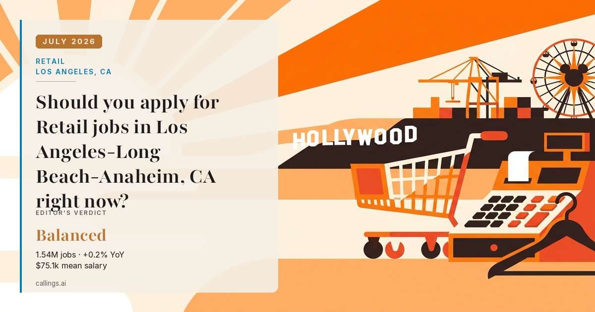 Retail job market report cover, Los Angeles-Long Beach-Anaheim, CA, 2026-07