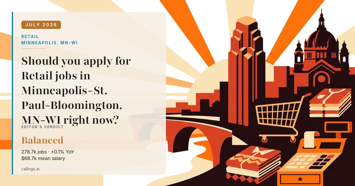 Retail job market report cover, Minneapolis-St. Paul-Bloomington, MN-WI, 2026-07