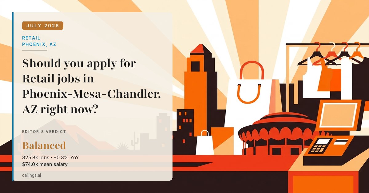 Retail job market report cover, Phoenix-Mesa-Chandler, AZ, 2026-07